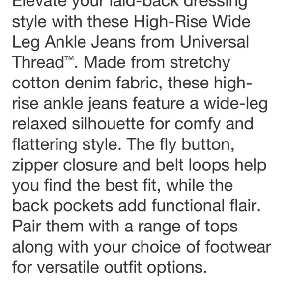 GUC Size 4 Universal Thread cream denim sailor jeans.Wide leg. Spring perfection - Picture 5 of 14